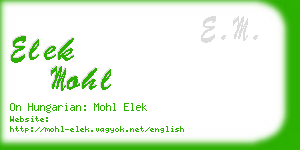 elek mohl business card